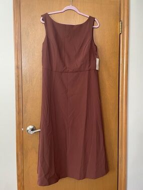 Classic Sleeveless A-Line Dress in Deep Brown